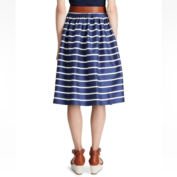 Polo Ralph Lauren Striped A-line Silk/Cotten Blend Navy/white Skirt - Picture 12 of 16